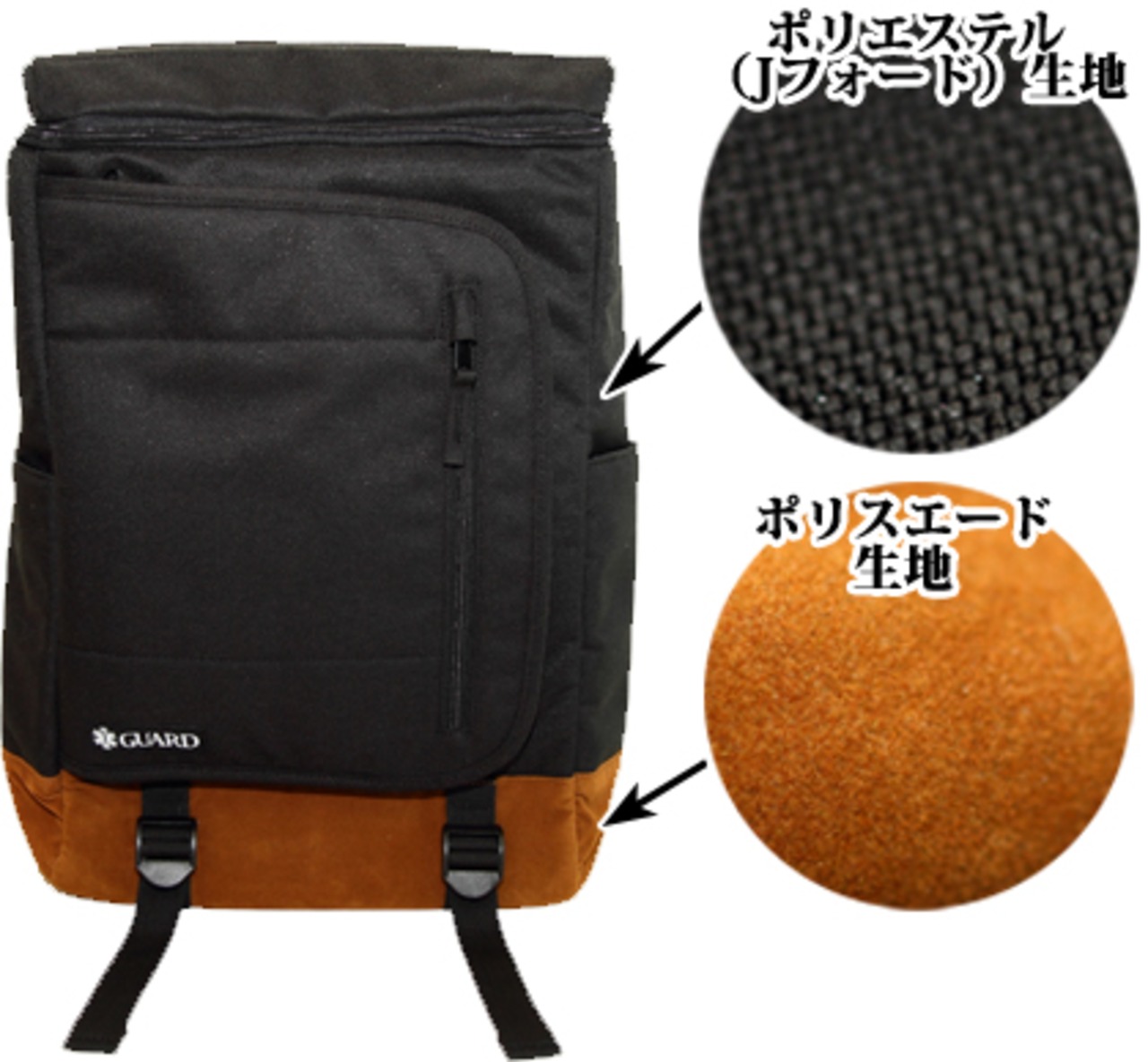 GUARD ガード オリジナル 多機能ナイロンバックパック A4ファイル・ノートPCも入る大容量 14gudbackpack アウトドア