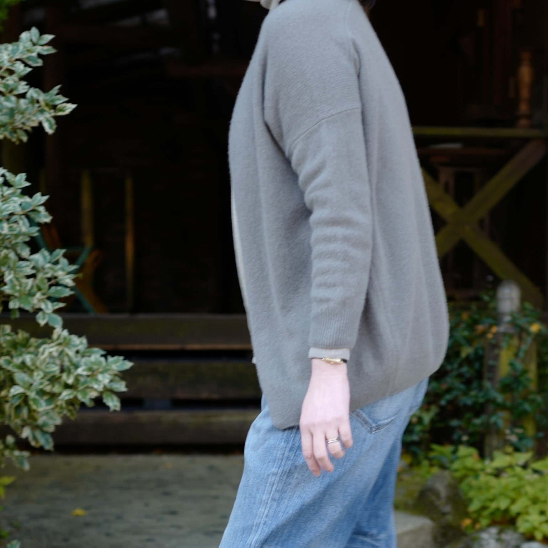 evameva カシミア　ウールカーディガン evameva (エヴァムエヴァ) Wool cashmere cardigan / ウールカシミア