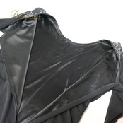 【美品 社交ダンス衣装】ワンピース ドレス prima boutique プリマブティック Lサイズ 黒 かわいい ブラック ラインストーン
