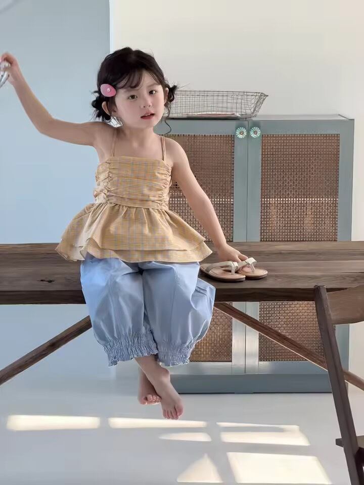 イエローチェックキャミソール