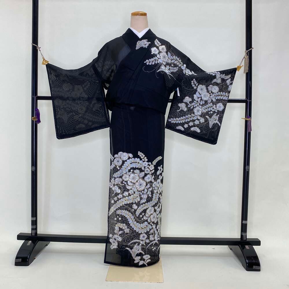 訪問着 絽 夏用 洗える着物 夏物 辻ヶ花 お洒落着 普段着 ポリエステル 