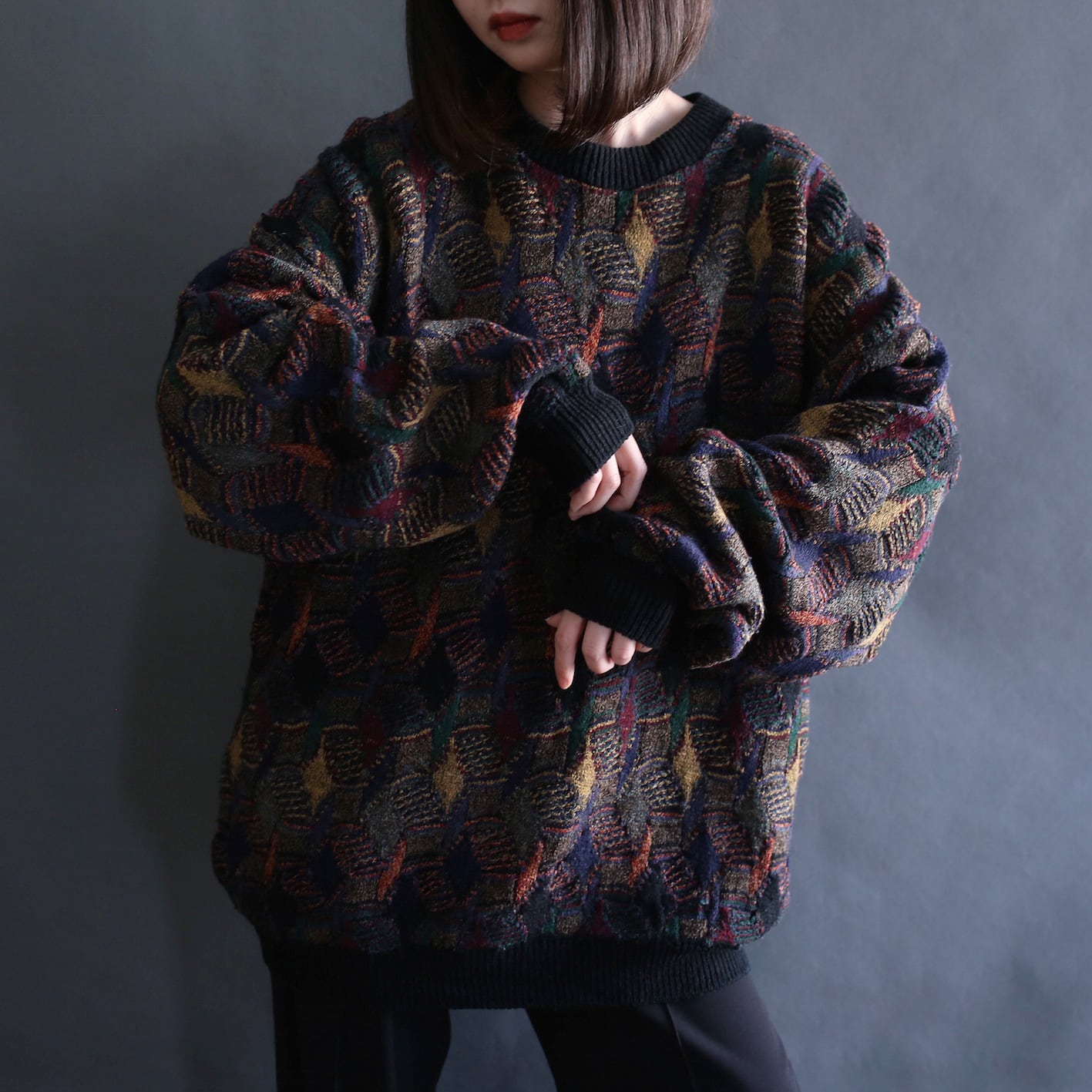 colorful noise pattern loose knit