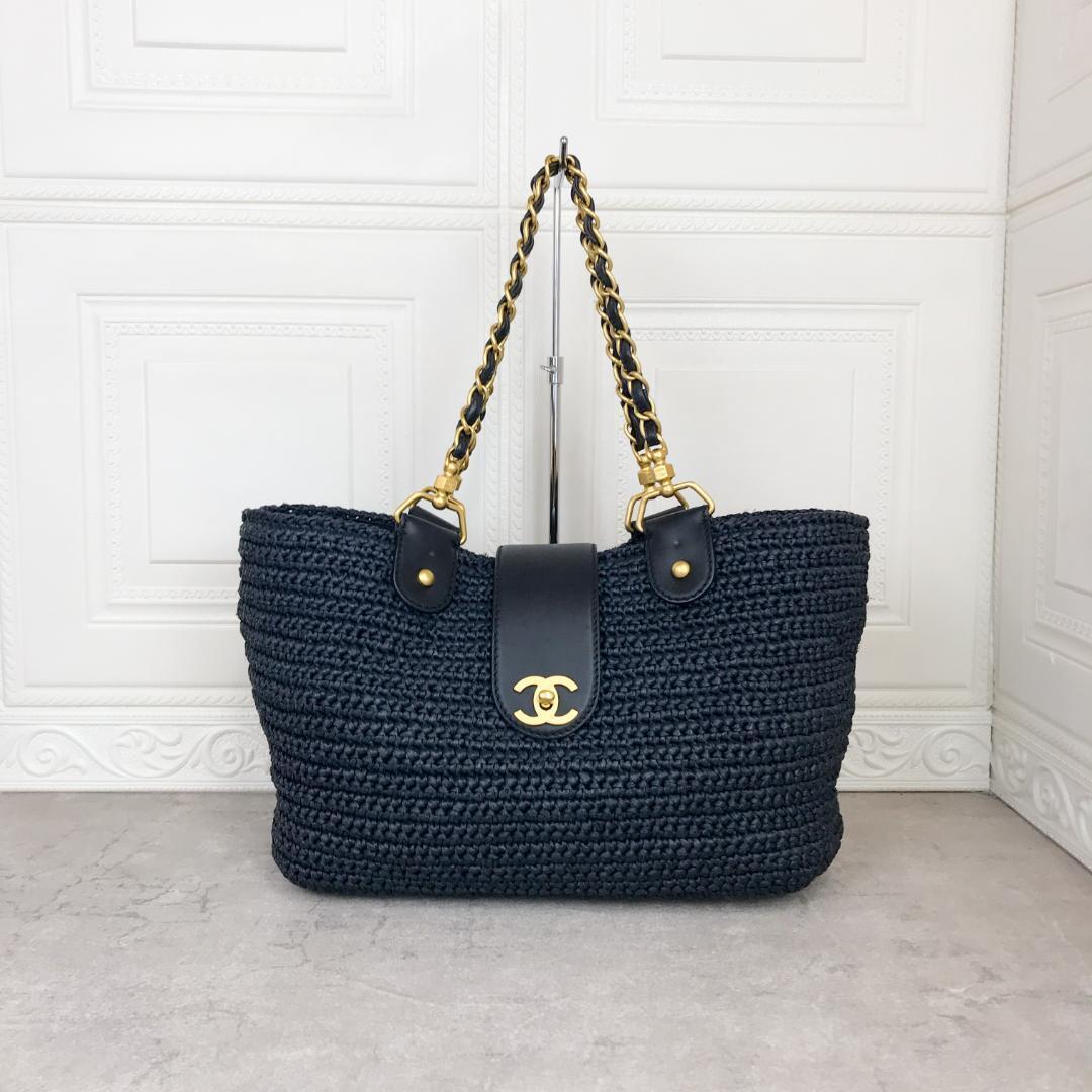 CHANEL チェーントート カゴバッグ ラフィア | Lit vintage