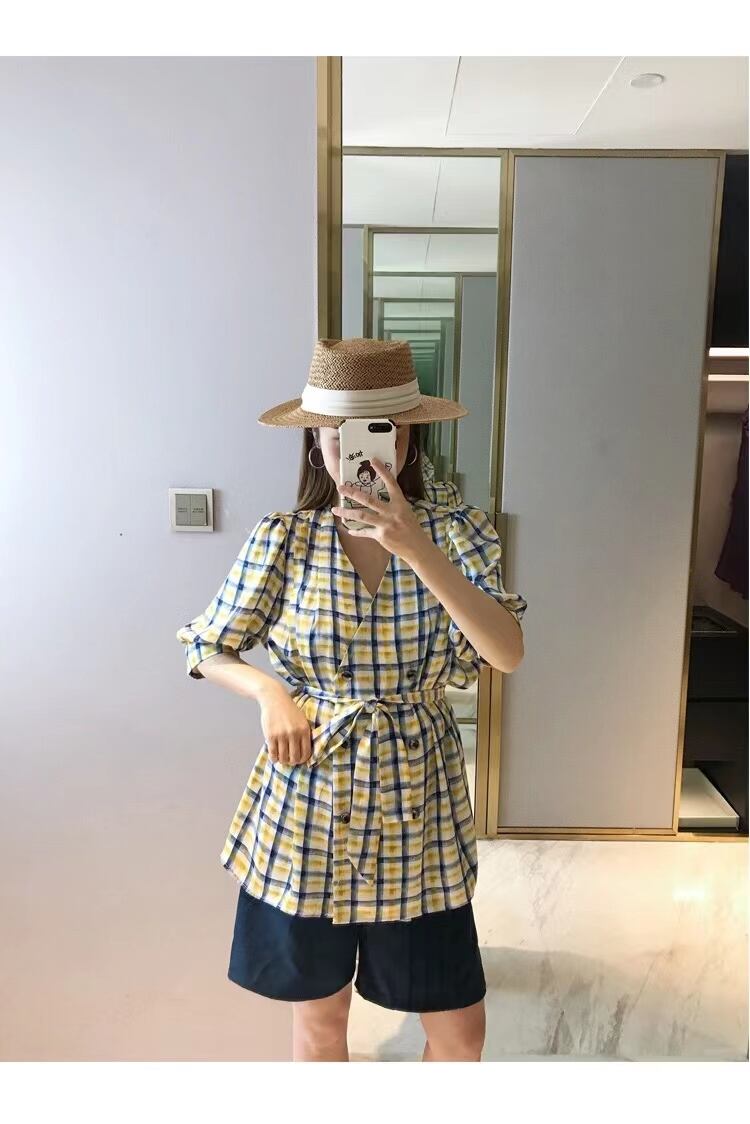 チェック柄カシュクールジャケット　AJ22008-6609