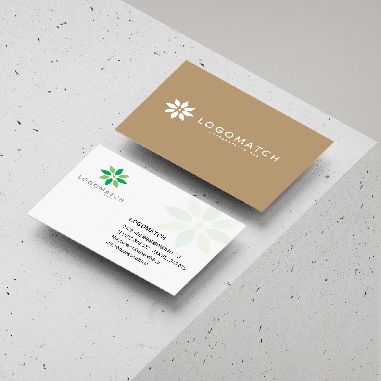 自然との共生と未来を照らす花のロゴ