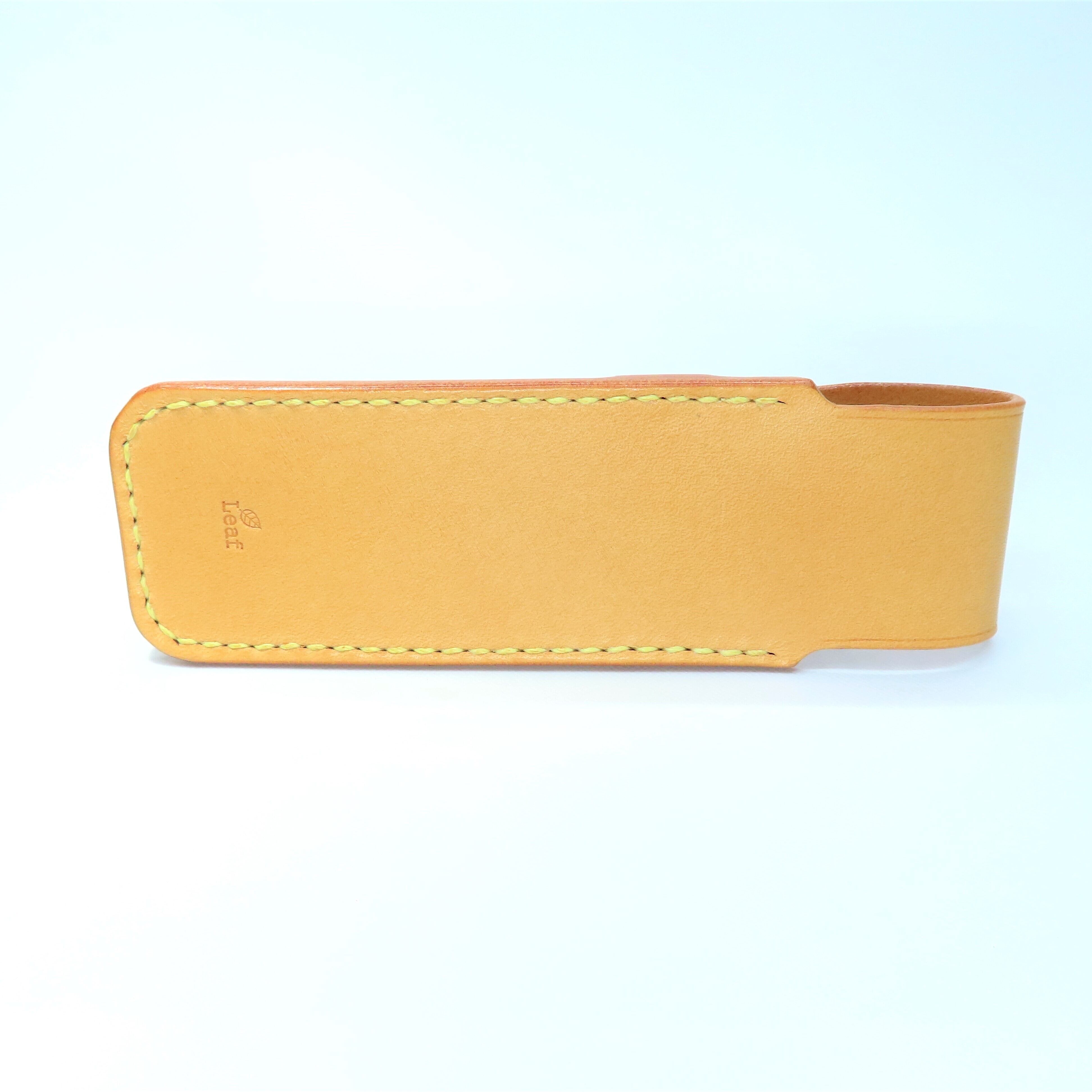 牛ヌメ革・2本用・ペンケース（手縫い） | 手作り革工房 Leaf