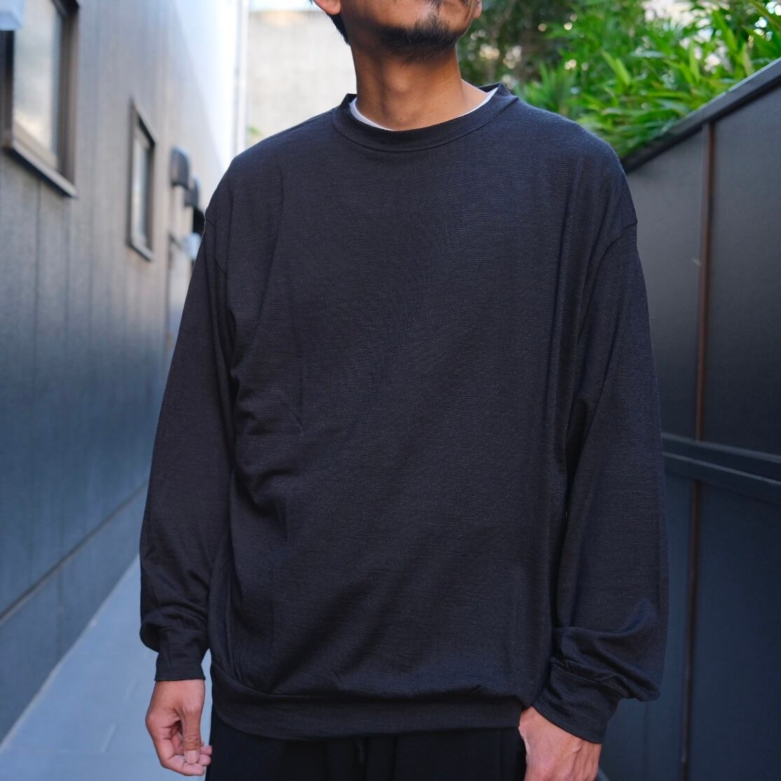 COMOLI(コモリ) / ウール天竺長袖クルー -CHARCOAL-(A03-05009) | Signs