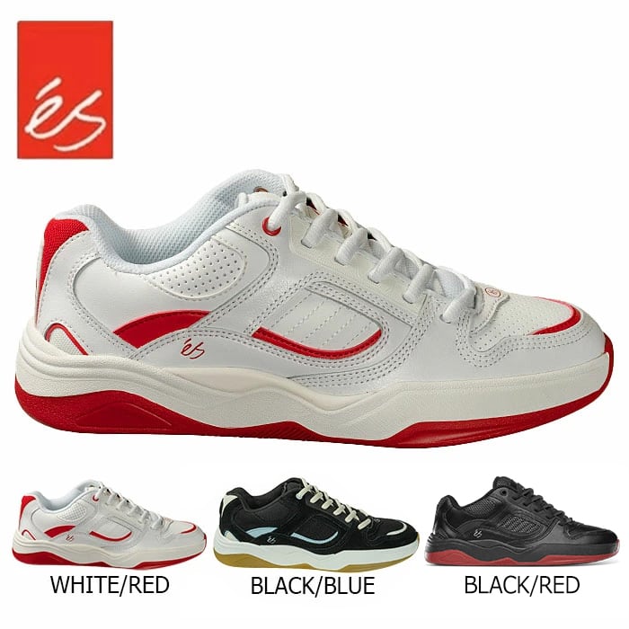 es スニーカー エス スケボー 靴 ACCEL アクセル BLACK/BLACK/RED