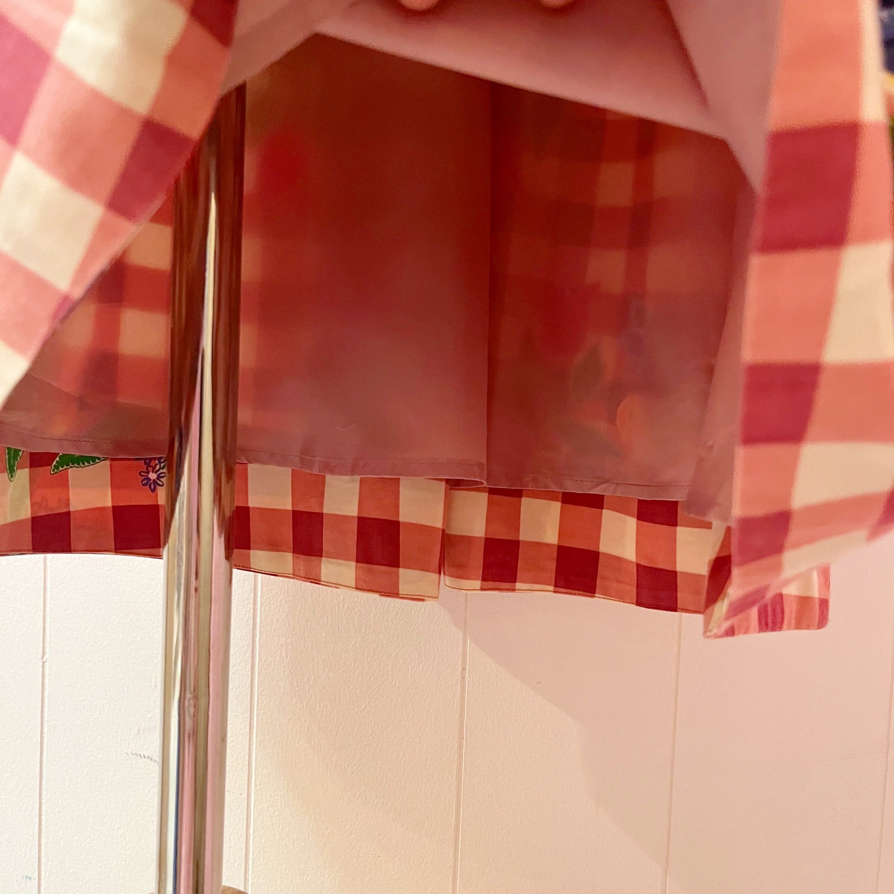 Laura Ashley / flower check flare skirt