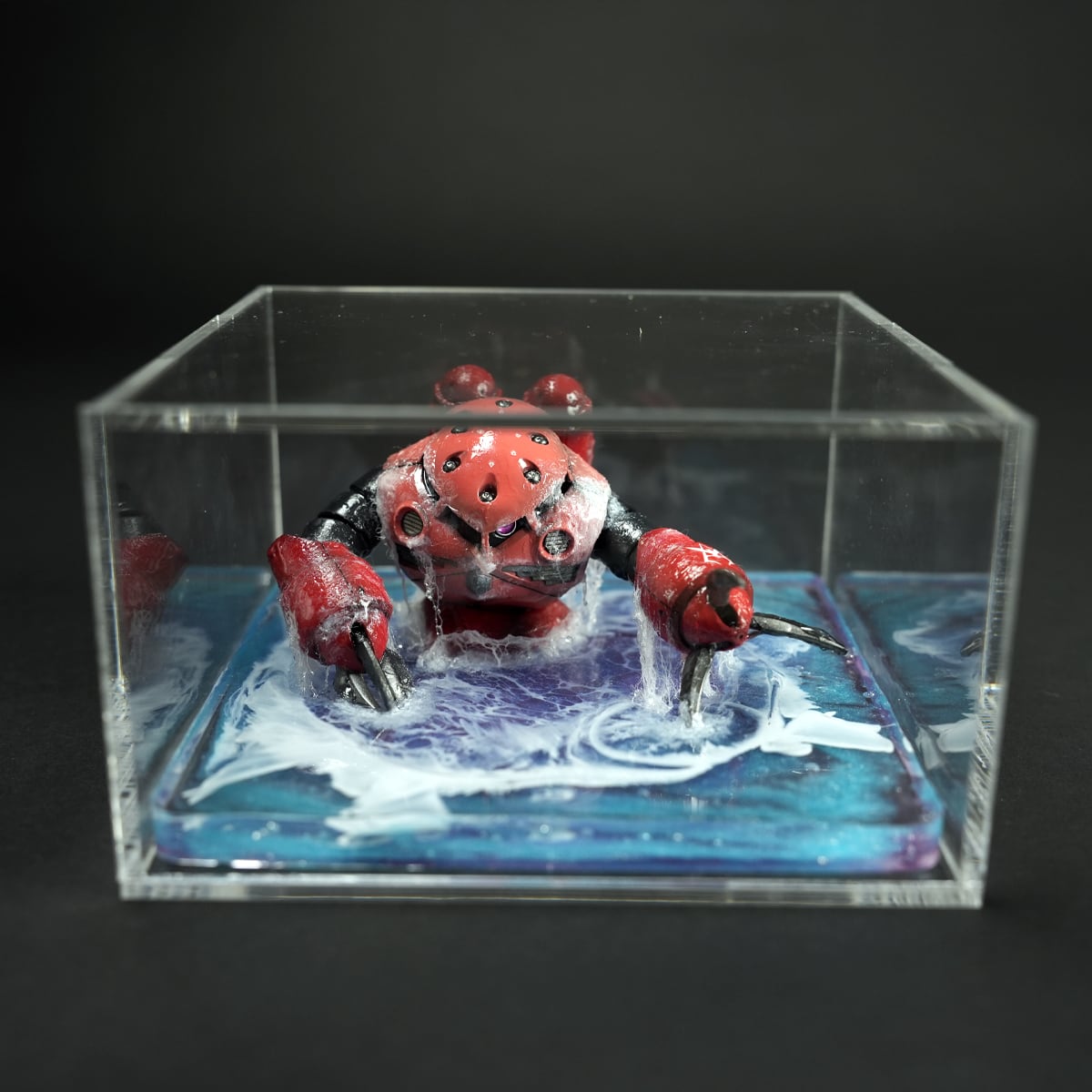 HG 1/144 シャア専用ズゴック 海ジオラマレジンアート 完成品 アクリル