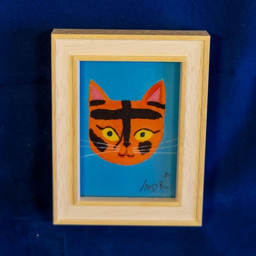 森邦保作品 猫のジクレー版画 （額装込み）F09（サビネコイメージ）