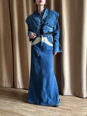 big collar remake denim jacket-5199-3