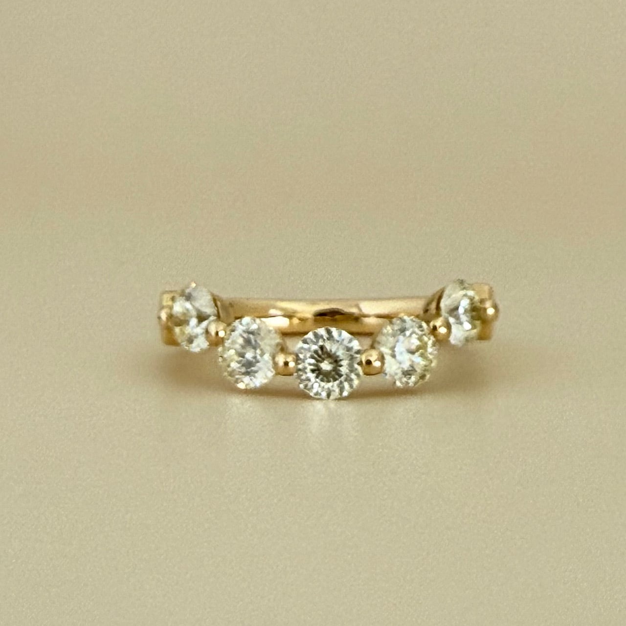 ゴールド ダイヤモンドカット リング スペシャルカットダイヤモンド Vリング 1.032ct K18イエローゴールド