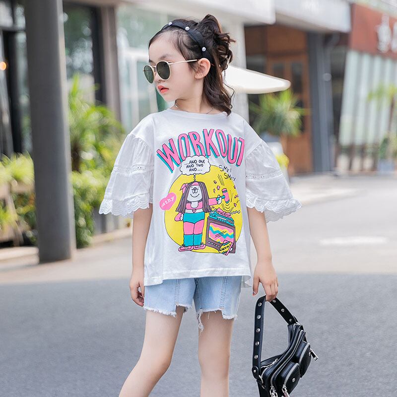 Tシャツ サマースタイルホワイトルーズトップス コットン 夏物 トレンディボーイ40435602489