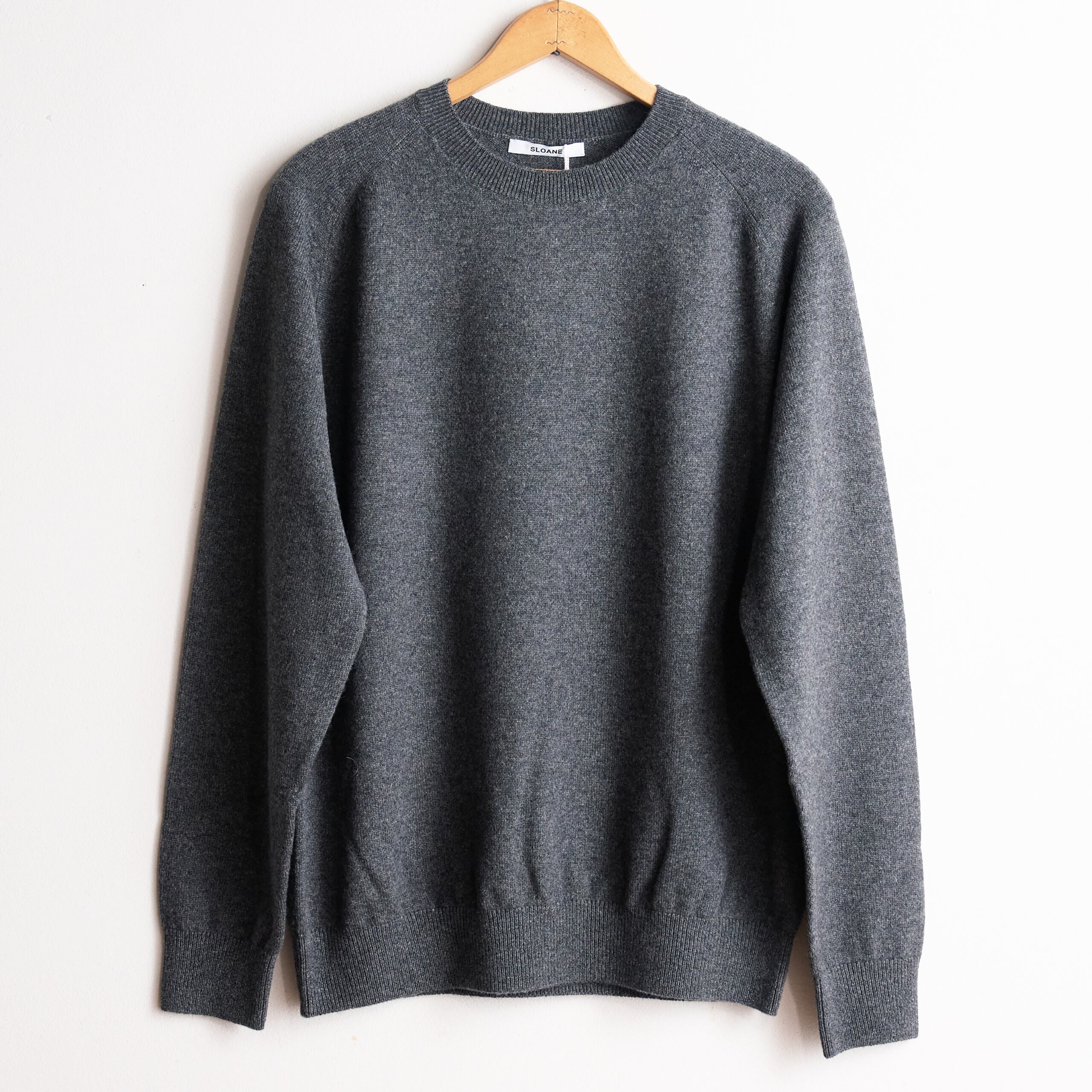 SLOANE スローン 10G天竺 ウール×カシミヤ クルーネック SL10W-941 グレイ メンズ 5サイズ