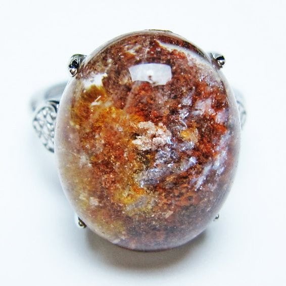 ガーデンクォーツ 指輪 ガーデン水晶 リング フリーサイズ 14号 一点物 メール便可 [M便 1/20] 115-6965