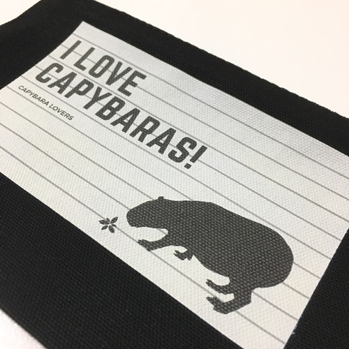 カピバラポーチ「I LOVE CAPYBARAS!」　ブラック