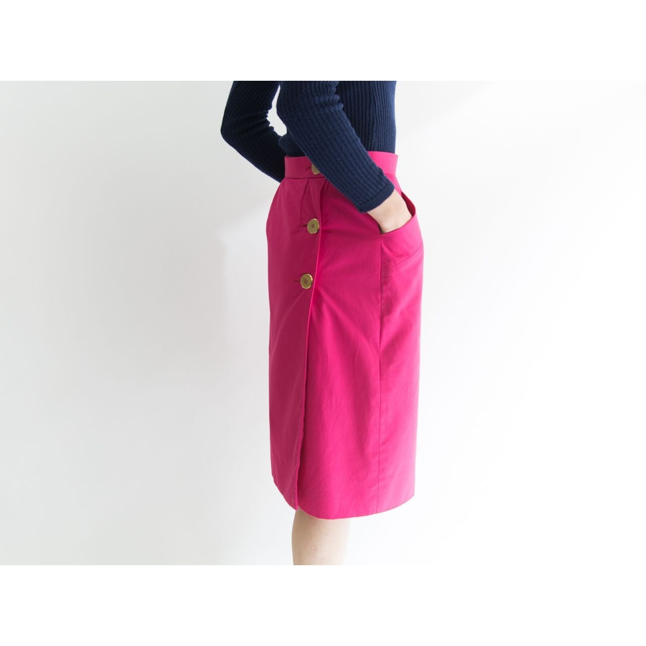 Yves Saint Laurent】Made in Japan pencil line wrapped skirt（イヴ