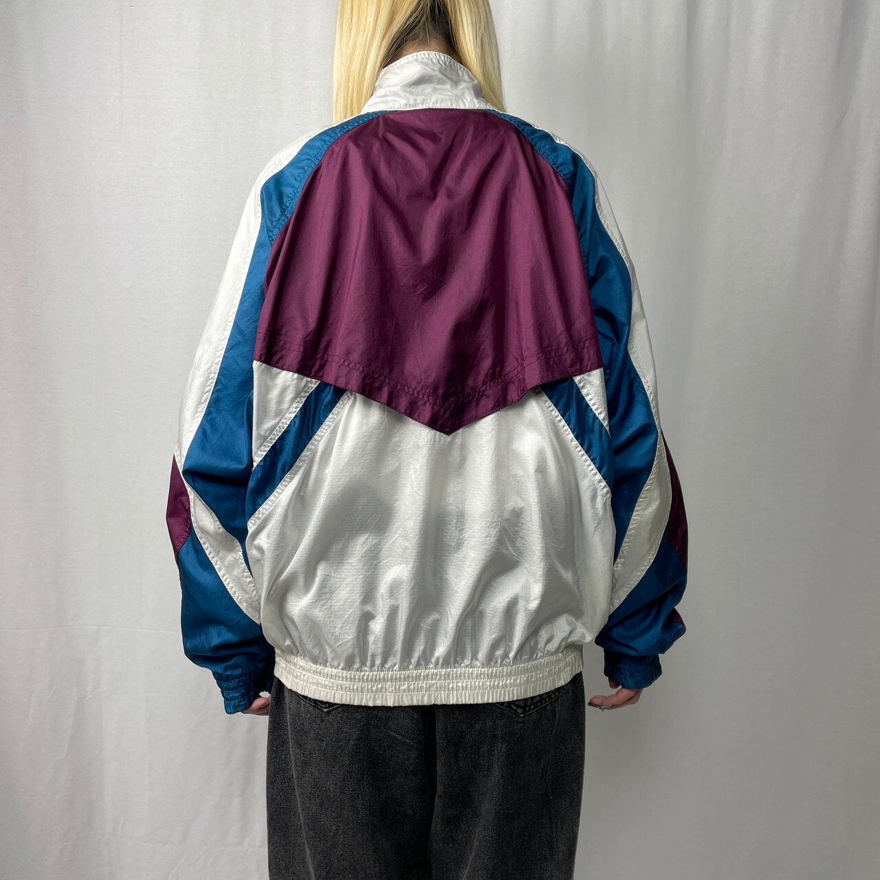 90年代 NIKE ナイキ 銀タグ 切替デザイン ナイロンプルオーバー 