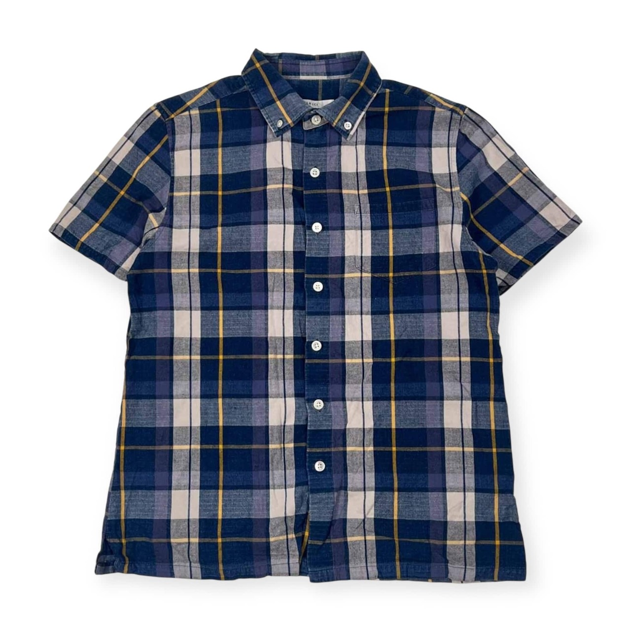 PAR ICI パーリッシィ BD ボタンダウン チェック 半袖シャツ F/ブルー系 レディース