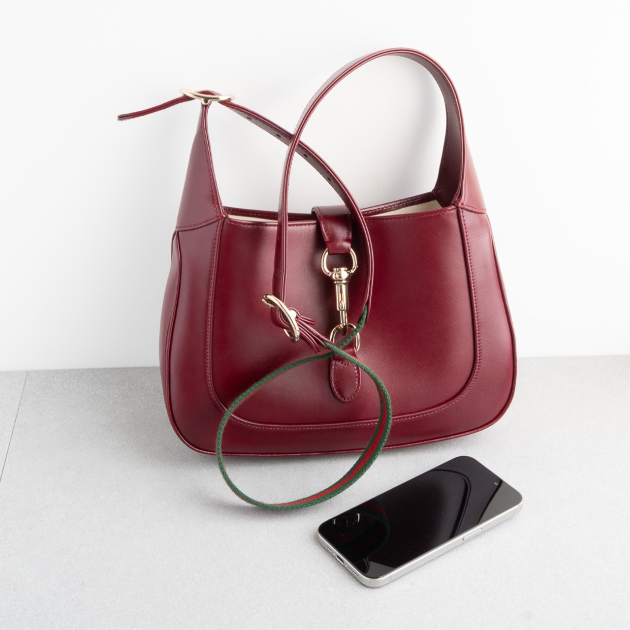 グッチ ジャッキー 1961 ミディアム ショルダーバッグ レッド レザー