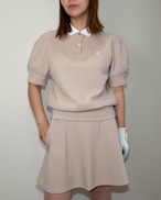 *即納* Active Puff sleeve Polo(Beige / Black )【セットアップ可能・上下別売り】