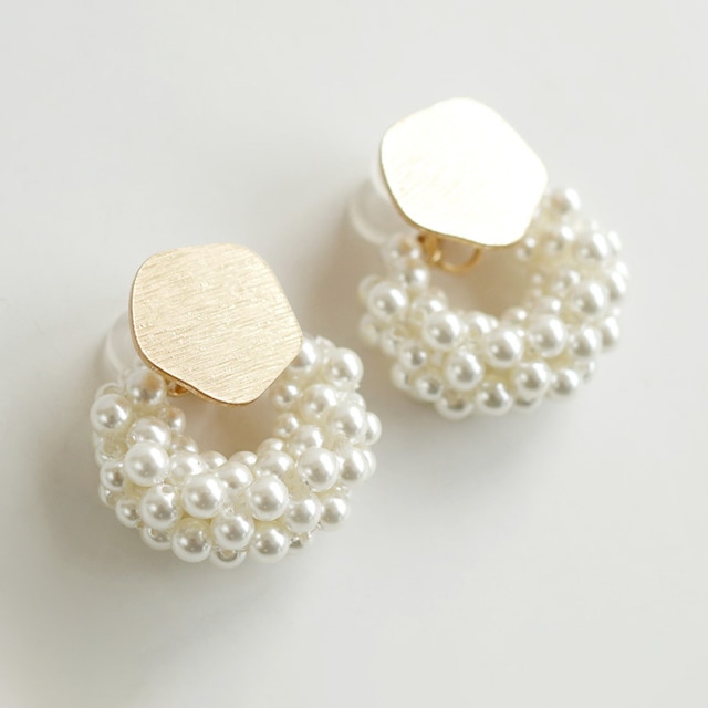 pearl earrings & pierce 12344