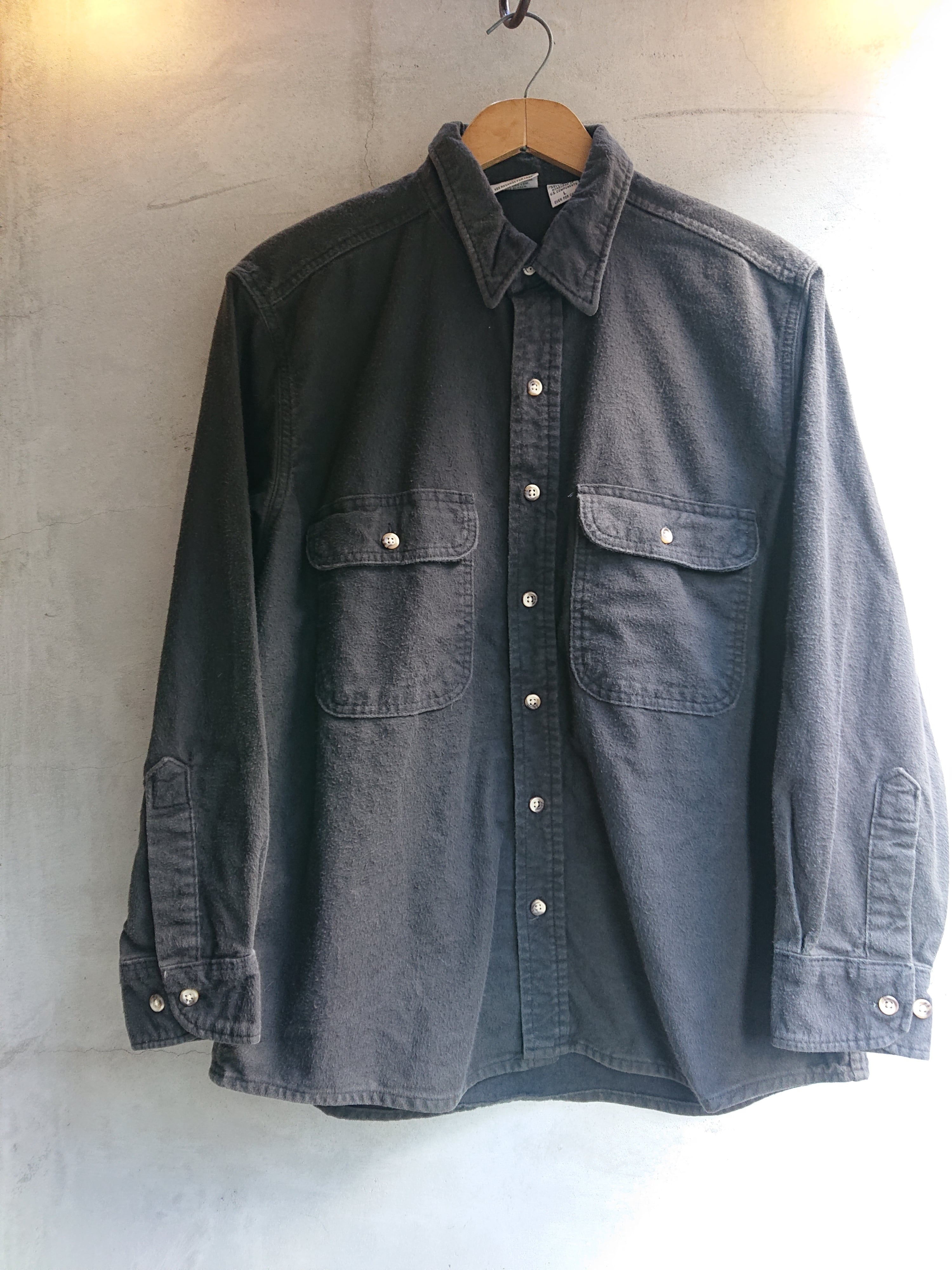 1990s FIVE BROTHER HEAVY FLANNEL SHIRTS BLACK