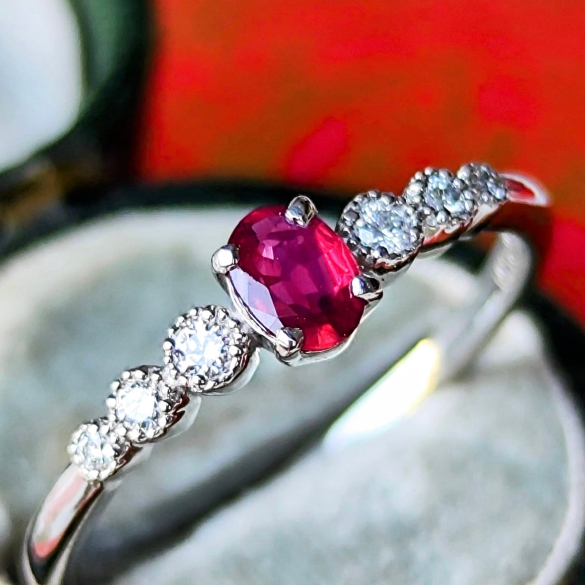 天然ルビー指輪 鑑別書付き