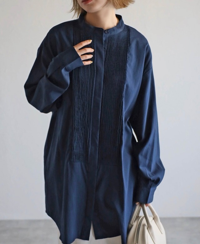 フロントピンタックシャツ