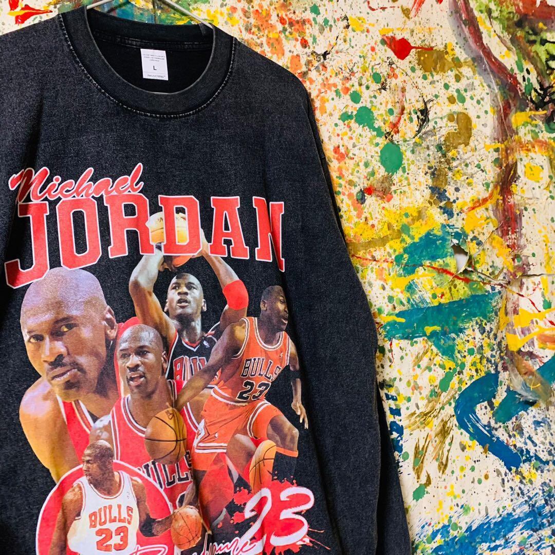 Michael Jordan　マイケル・ジョーダン　長袖　Tシャツ　ブラック　L