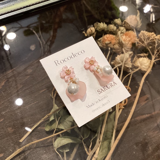 Rocodeco:桜の花びら散るピアス