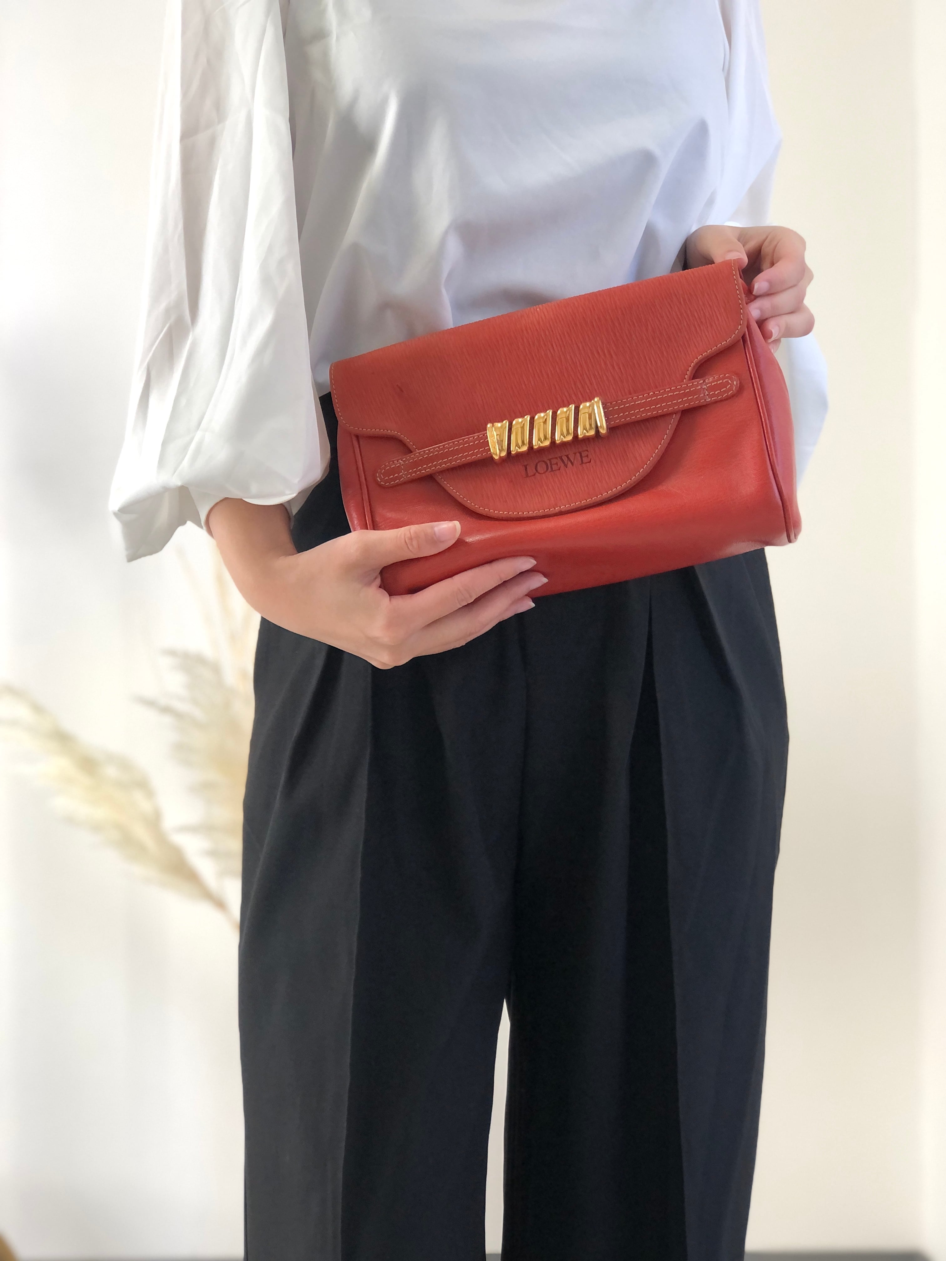 LOEWE ロエベ ベラスケス レザー クラッチバッグ レッド vintage ヴィンテージ オールド jhugfx | VintageShop  solo powered by BASE