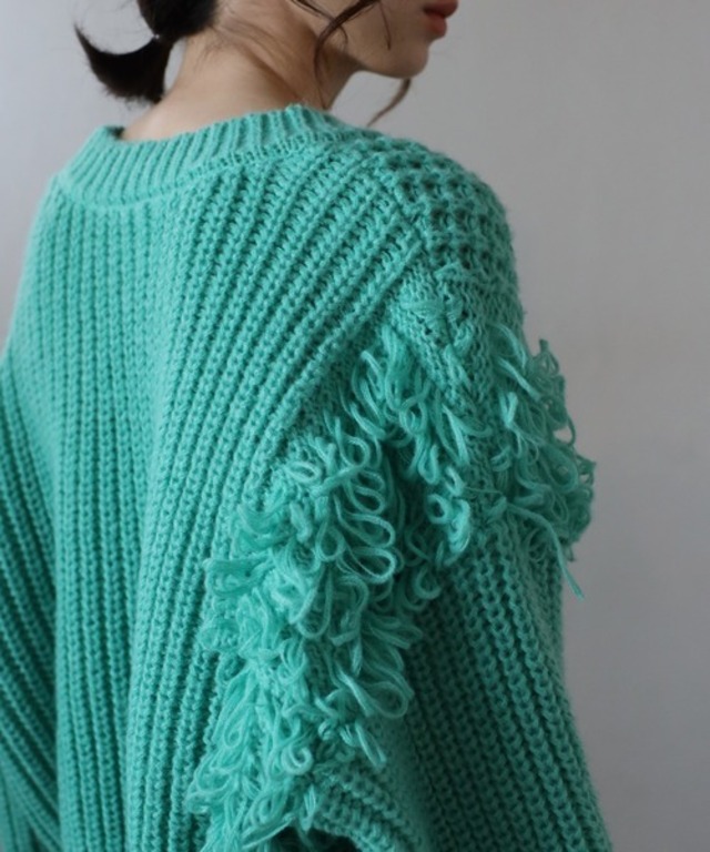 アレンジループジップカーディガン