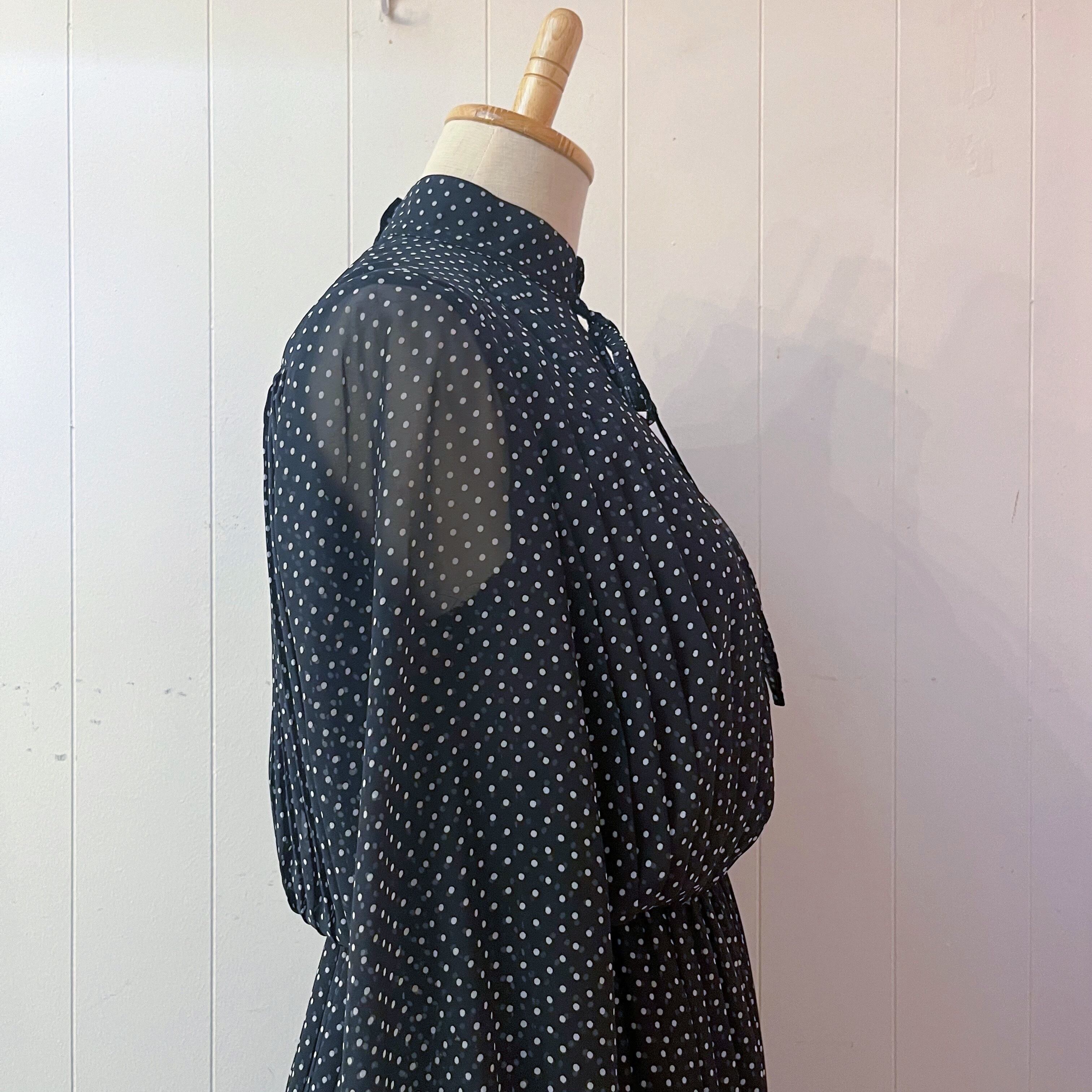 white dot pleats sheer one-piece