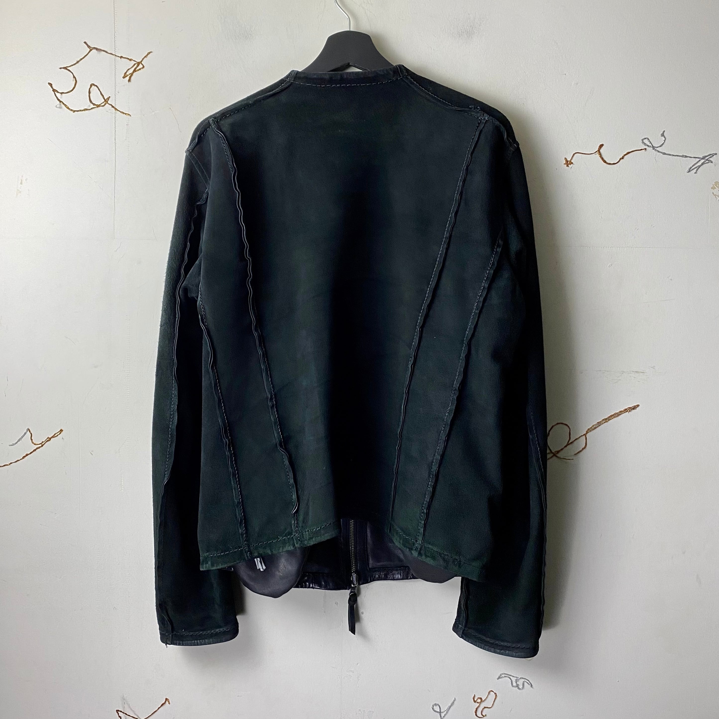 EMPORIO ARMANI black leather×suede riders jacket | NOIR ONLINE EMPORIO ARMANI black leather×suede riders jacket | NOIR ONLINE