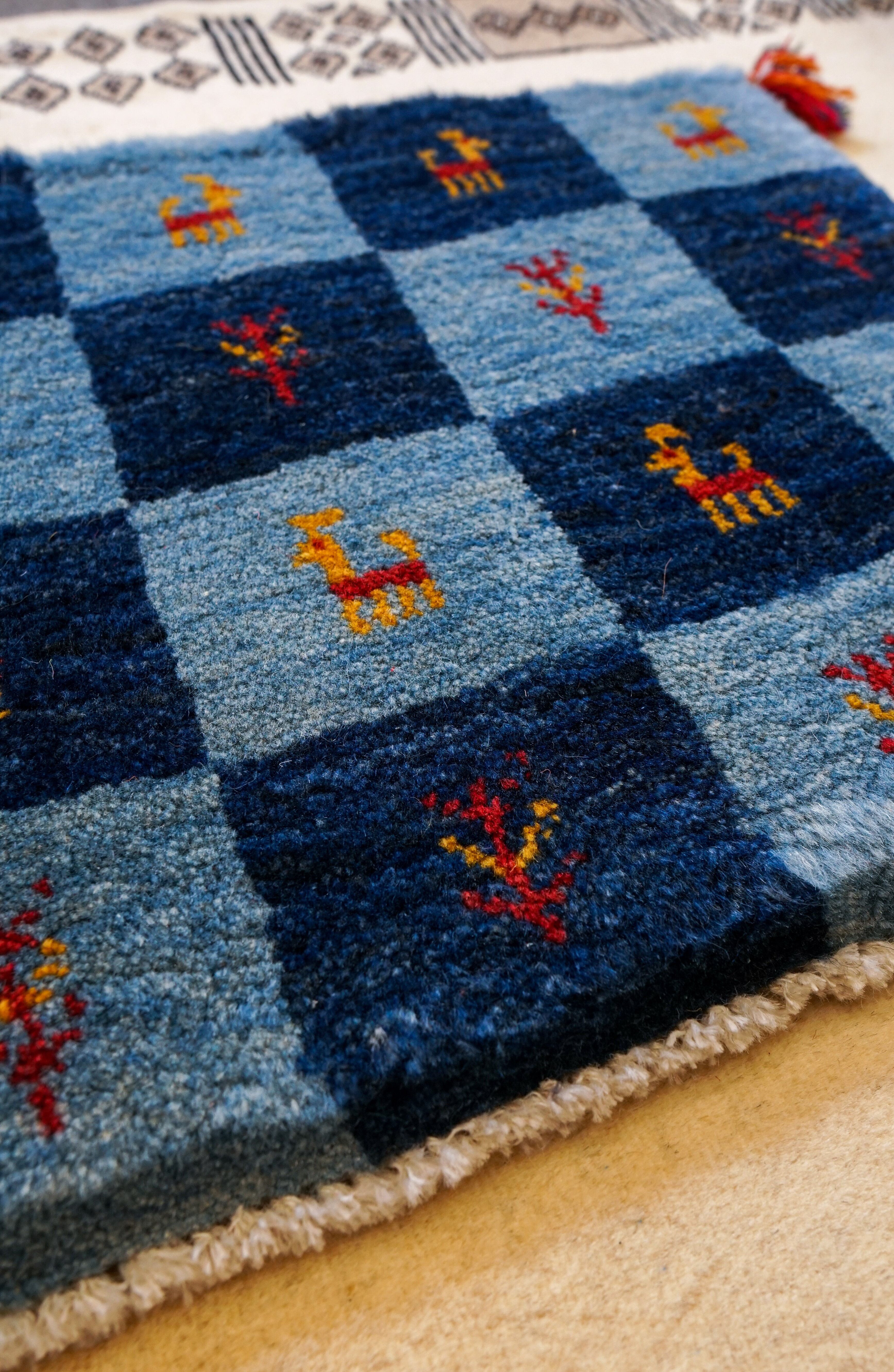 45×40cm　 ペルシャ絨毯 手織りギャッベ アマレ族 ギャベ 45×40cm ペルシャ絨毯 手織りギャッベ アマレ族 ギャベ | Decorworks