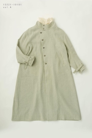 GASA 13221-10101 インサイドフリルカラーコート　inside frill collar coat