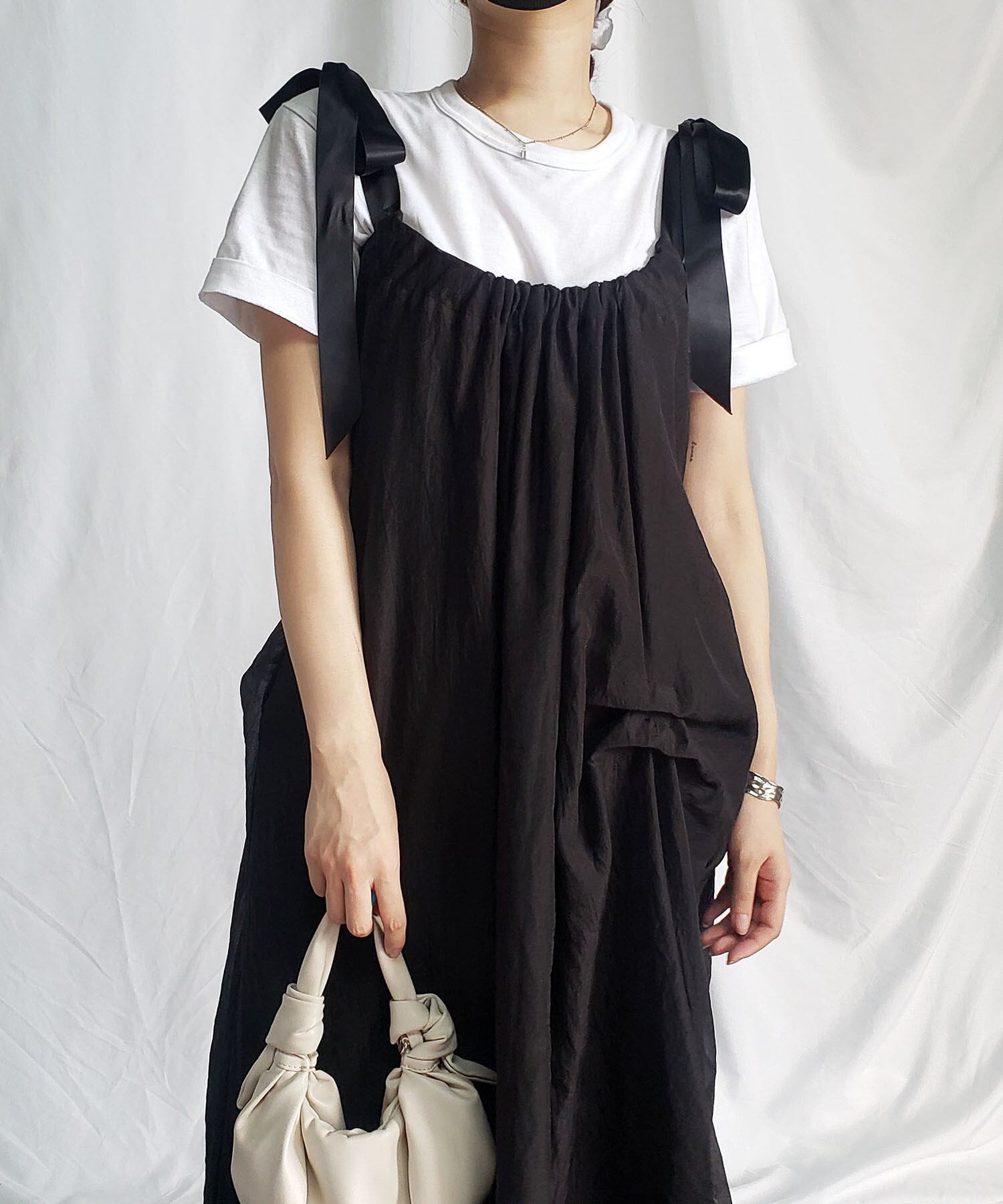 ショルダーリボンシアーロングワンピース　N08-22-0025 | me+em select powered by BASE