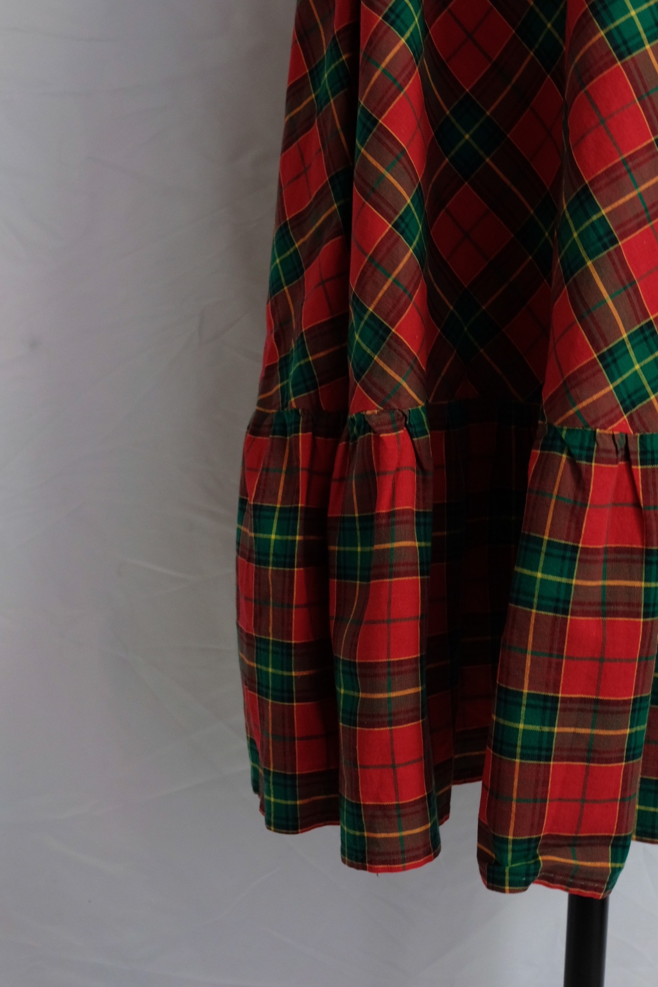 Checked pattern flare skirt