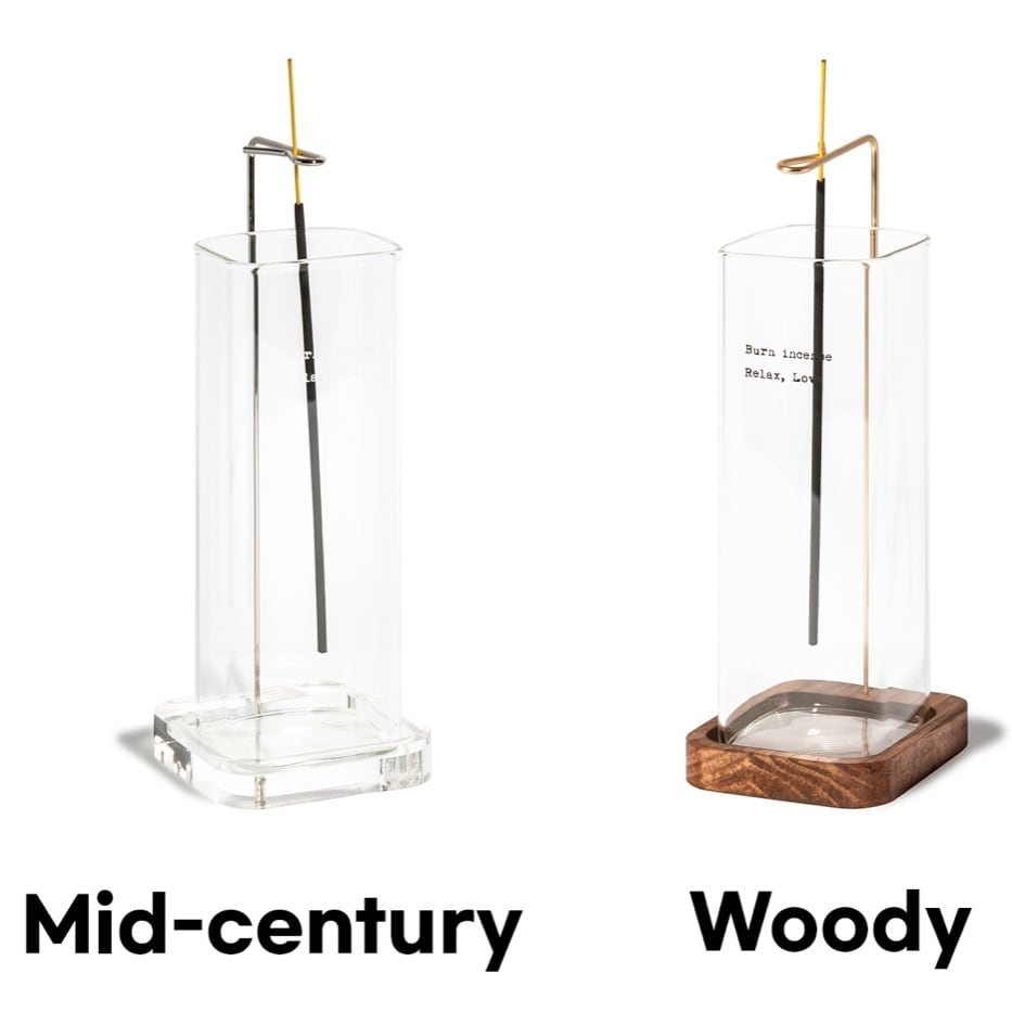 square glass incense stick holder 2colors / スクエア ガラス イン