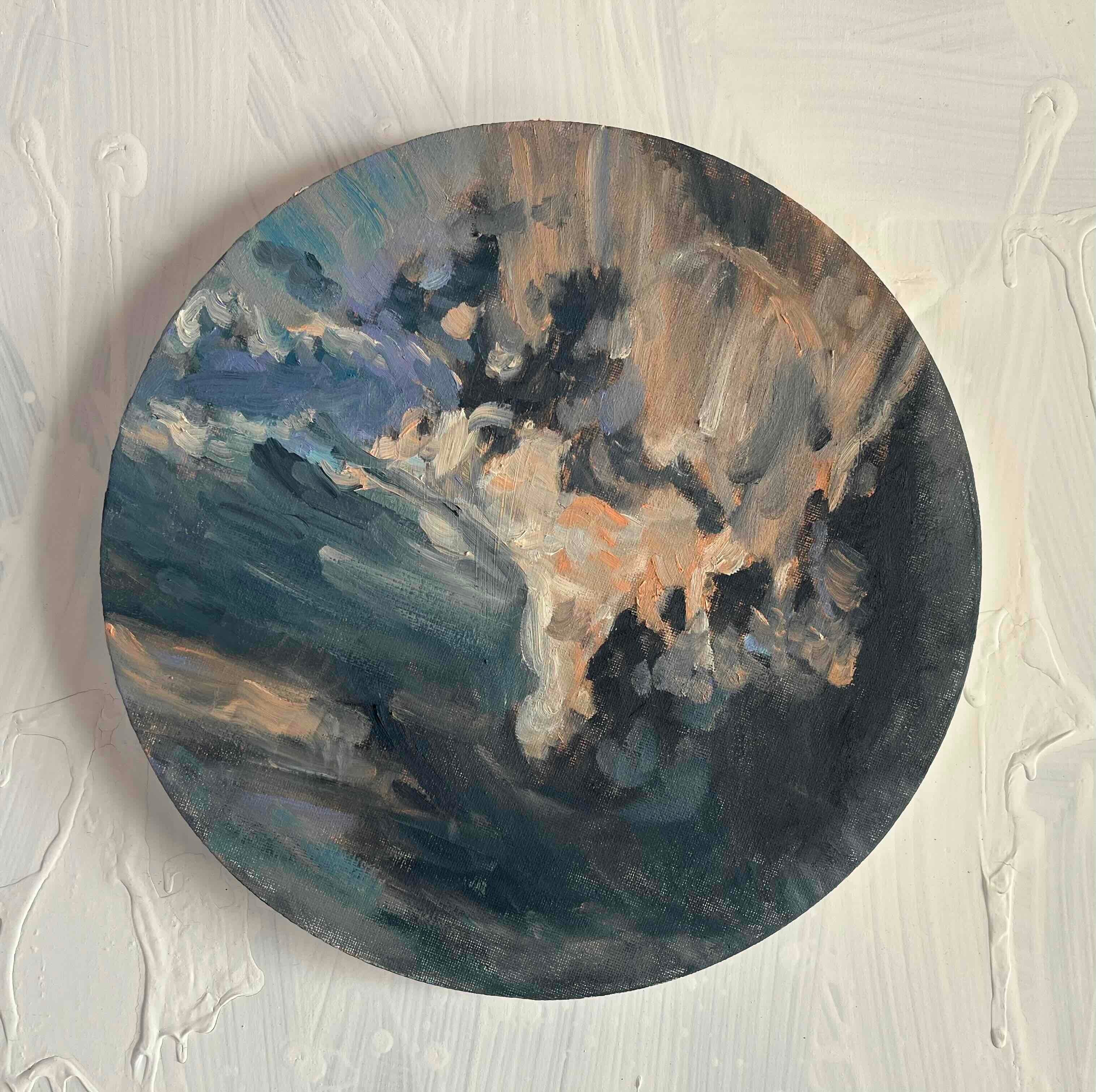 油彩 絵画 『Wild Flowers 2025』｜丸形アートパネル 直径25cm