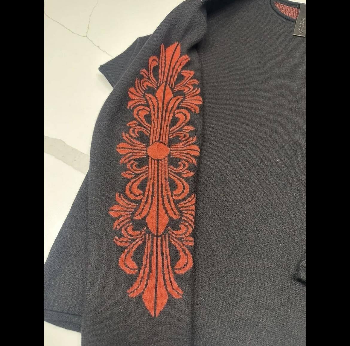 CHROME HEARTS クロムハーツ CEMETERY RED CROSS Patch Cashmere