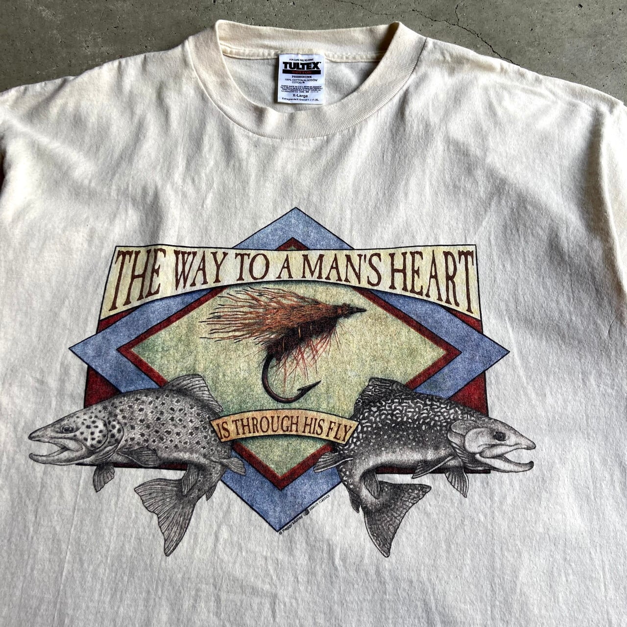 グッドプリント 90年代 フィッシングデザイン 魚 プリントTシャツ  