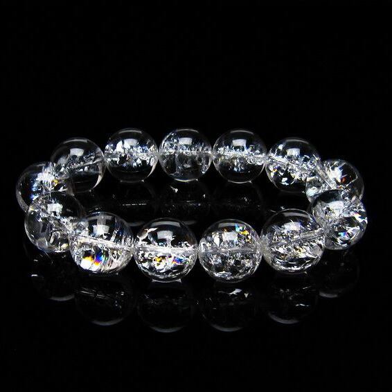 アイリスクォーツ 水晶 ブレスレット 18mm 一点物 おまかせ便 111-20250