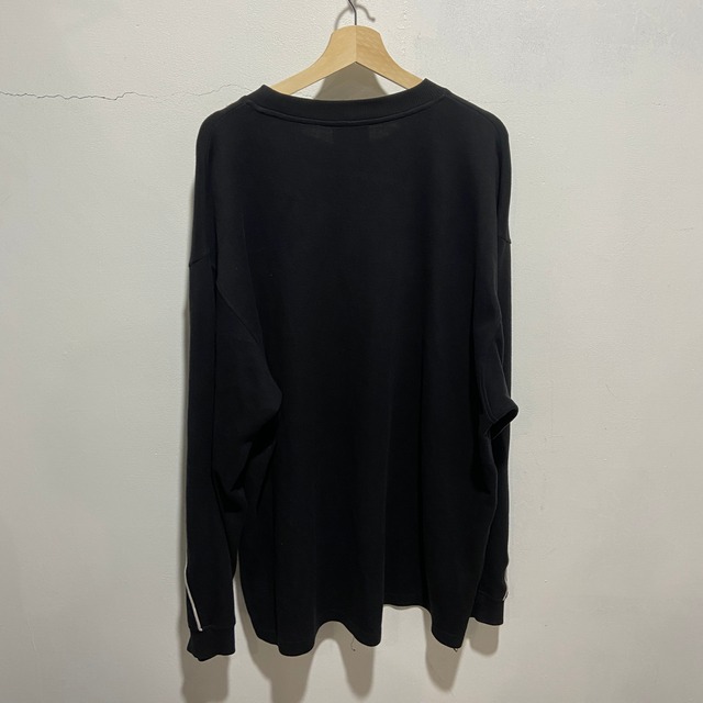 『送料無料』90s SOUTHPOLEサウスポール　リブ編みスウェットロンT　黒　ロゴ