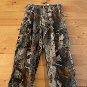 【REALTREE】カモフラージュ カモ柄 総柄 カーゴパンツ ミリタリー W32 アメリカ古着