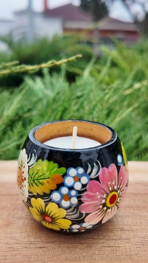 ペトリキフカ・キャンドルホルダー（Khomenko作）