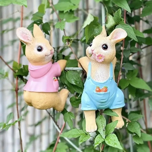 うさぎ 置物 2匹セット ガーデン オブジェ お庭 ガーデニング ウサギ 兎 オーナメント 置き物 ラビット かわいい ペア