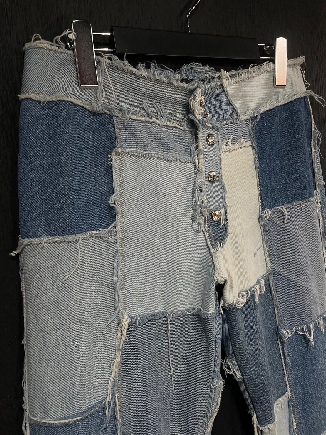 WEAPON VINTAGE】Patchwork Design Vintage Flare Denim Pants | Caka